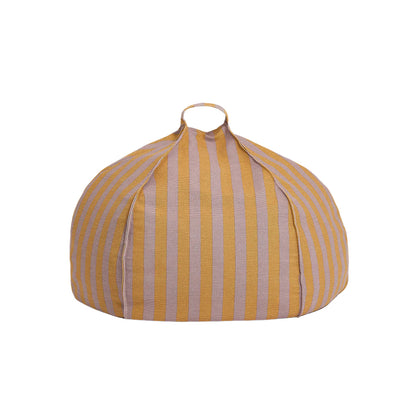 Nobodinoz quiltet rund sakkopute, Vibes - Lilac yellow stripes