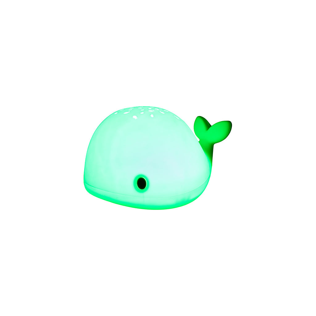 Little L. LED nattlampe/projektor med fjernkontroll og 7 lysinnstillinger - Wilda hval