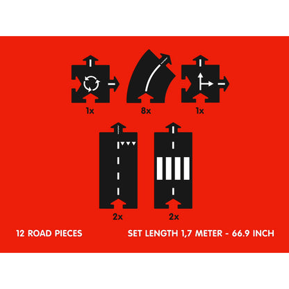 Waytoplay bilbane i gummi, 12 deler - Ringroad