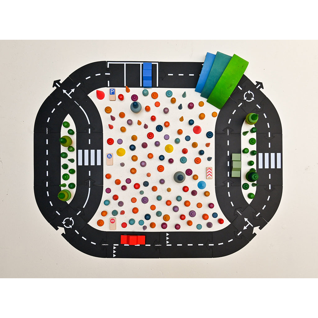Waytoplay bilbane i gummi, 24 deler - Highway car edition