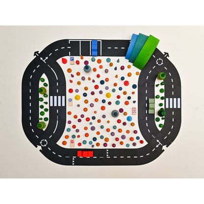 Waytoplay bilbane i gummi, 24 deler - Highway car edition