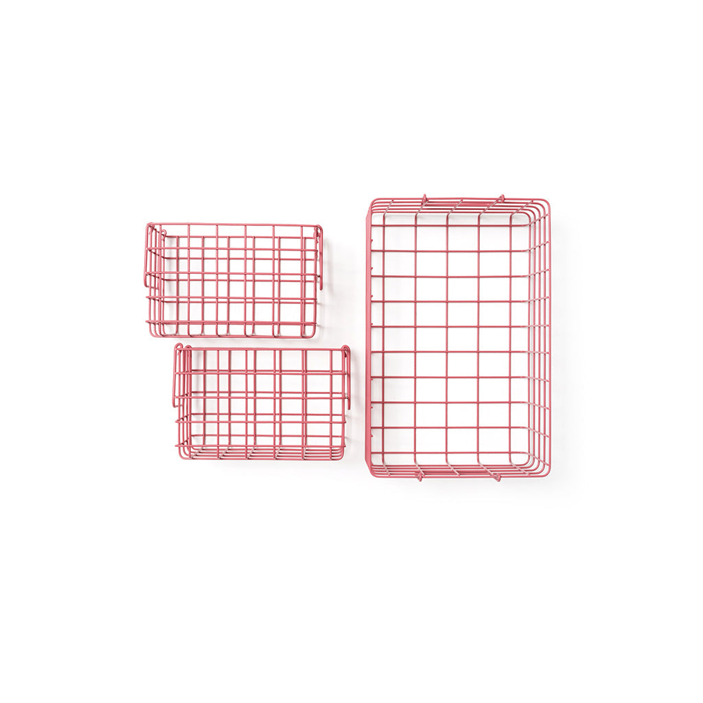 Mustard Made Baskets, sett med 3 trådkurver - Berry