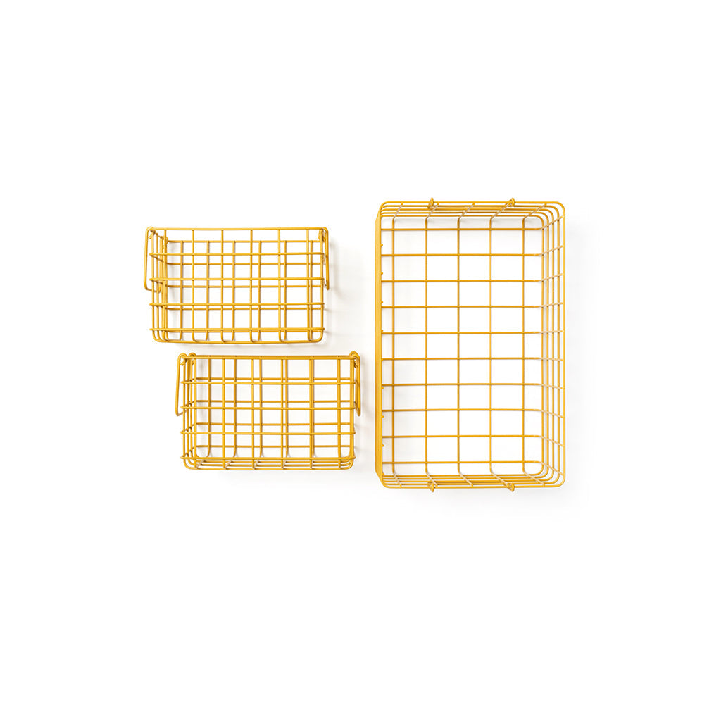 Mustard Made Baskets, sett med 3 trådkurver - Mustard