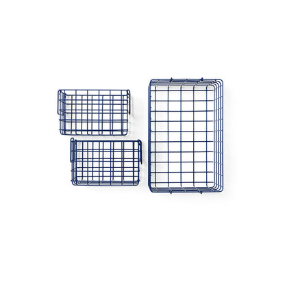 Mustard Made Baskets, sett med 3 trådkurver - Navy