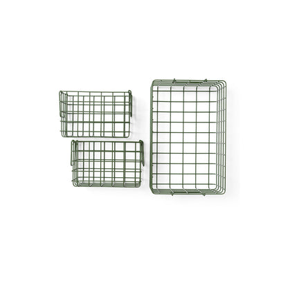 Mustard Made Baskets, sæt m. 3 trådkurve - Olive