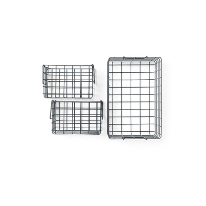 Mustard Made Baskets, sæt m. 3 trådkurve - Slate