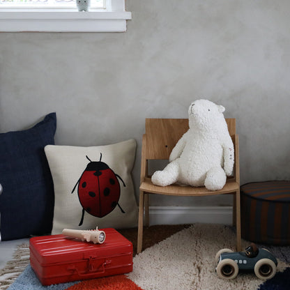 ferm Living pute, brodert - Mariehøne