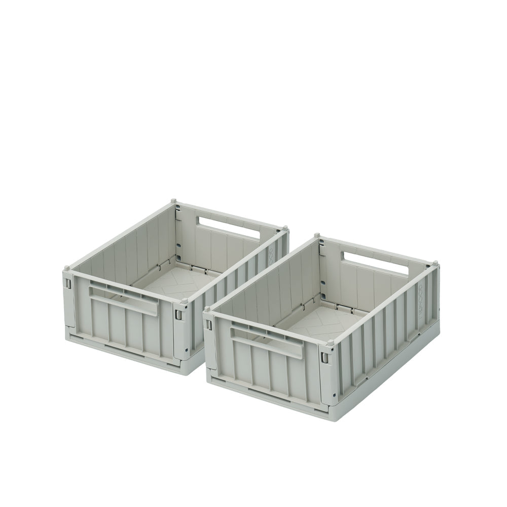 Liewood Weston sammenleggbar kasse S, 2-pakning - Dove blue