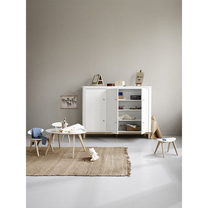 Oliver Furniture Wood multiskap m. 3 dører, hvit/eik