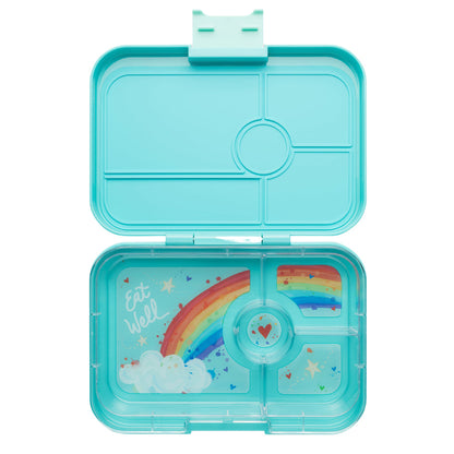 Yumbox XL matboks med 4 rom, Tapas - Antibes Blue/ Rainbow