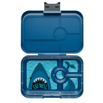 Yumbox XL matboks med 4 rom, Tapas - Monte Carlo blue/ shark
