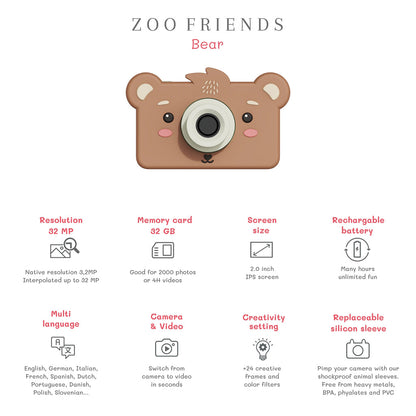The ZooFamily, Zoo Friends barnekamera, 3-7 år - Bjørn