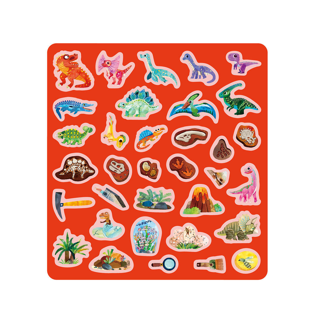 mierEdu Jelly Stickers 34 stk flytbare Dinoland