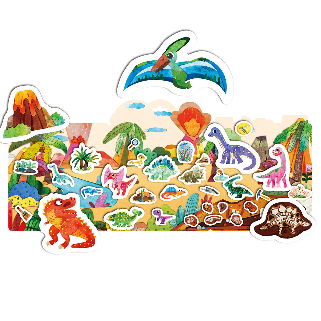 mierEdu - Jelly Stickers 34 stk - Flyttbare - Dinoland