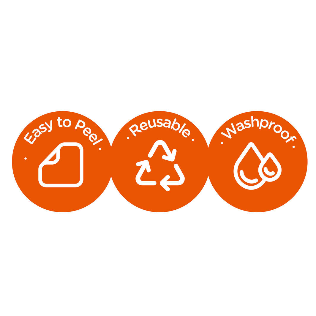 mierEdu - Jelly Klistremerker 36 stk - Flyttbare - Storbyen