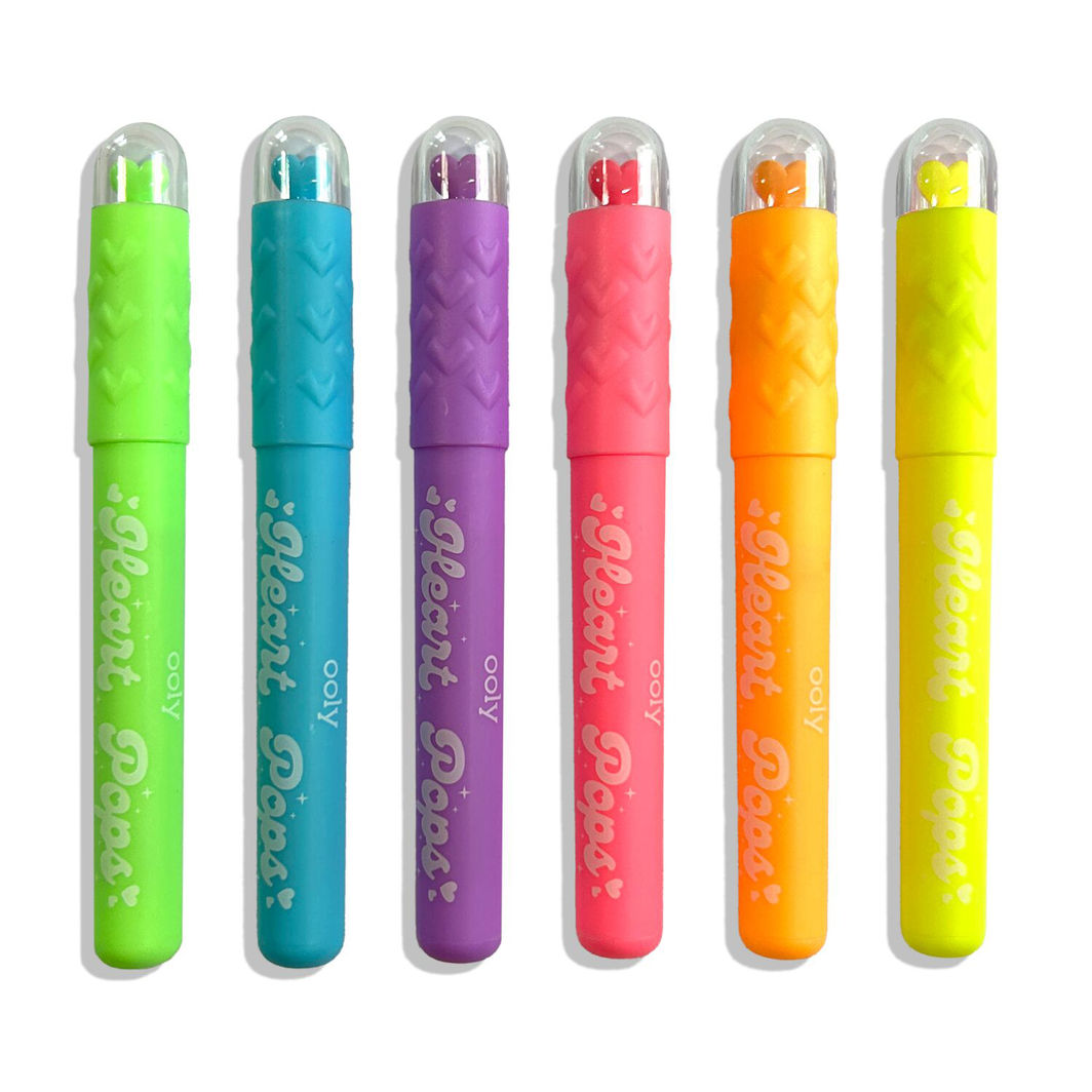 Ooly Overstregningstusser 6 stk, Heart Pops Neon