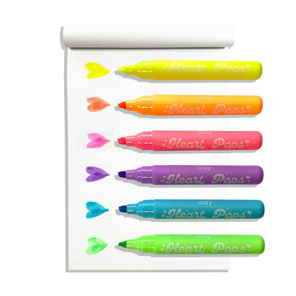 Ooly Overstrykningspenner 6 stk, Heart Pops Neon