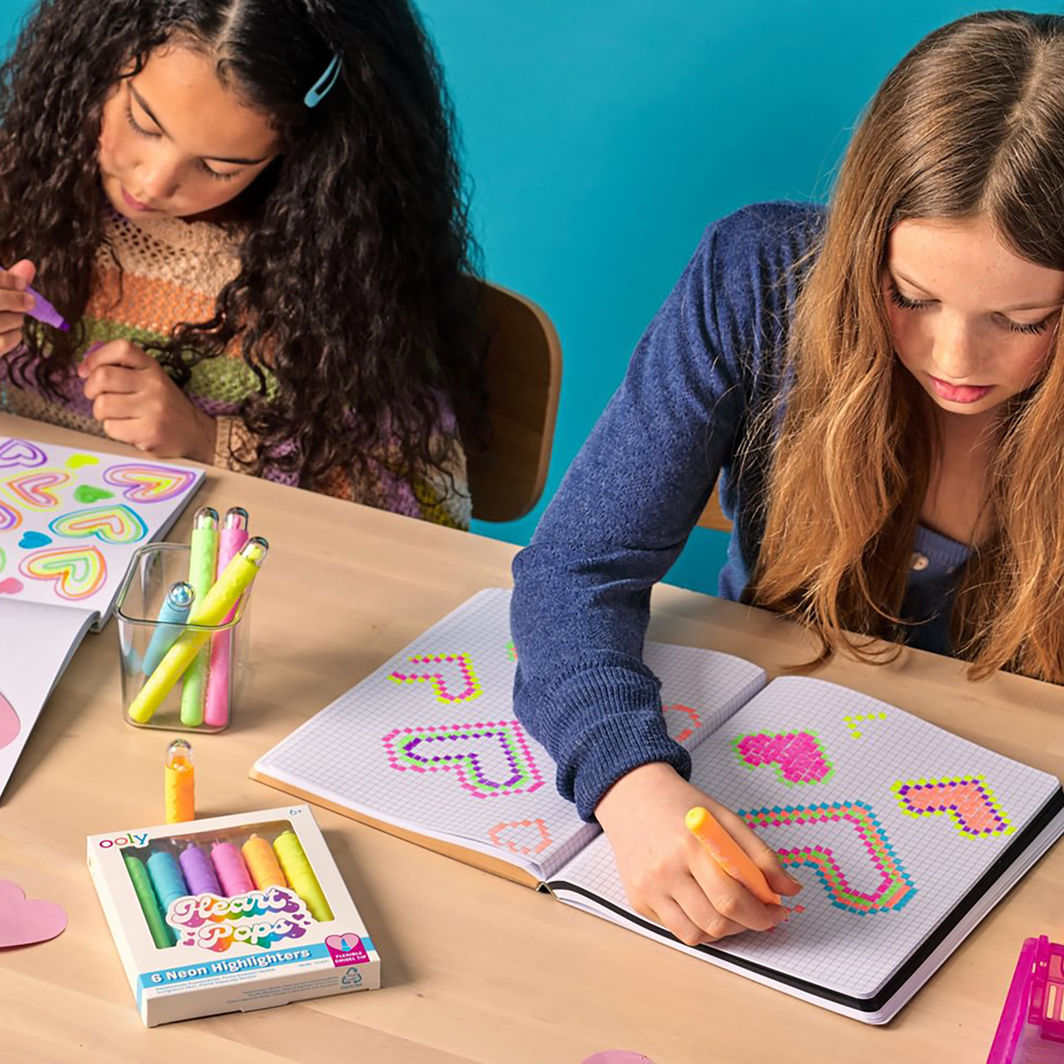 Ooly Overstrykningspenner 6 stk, Heart Pops Neon