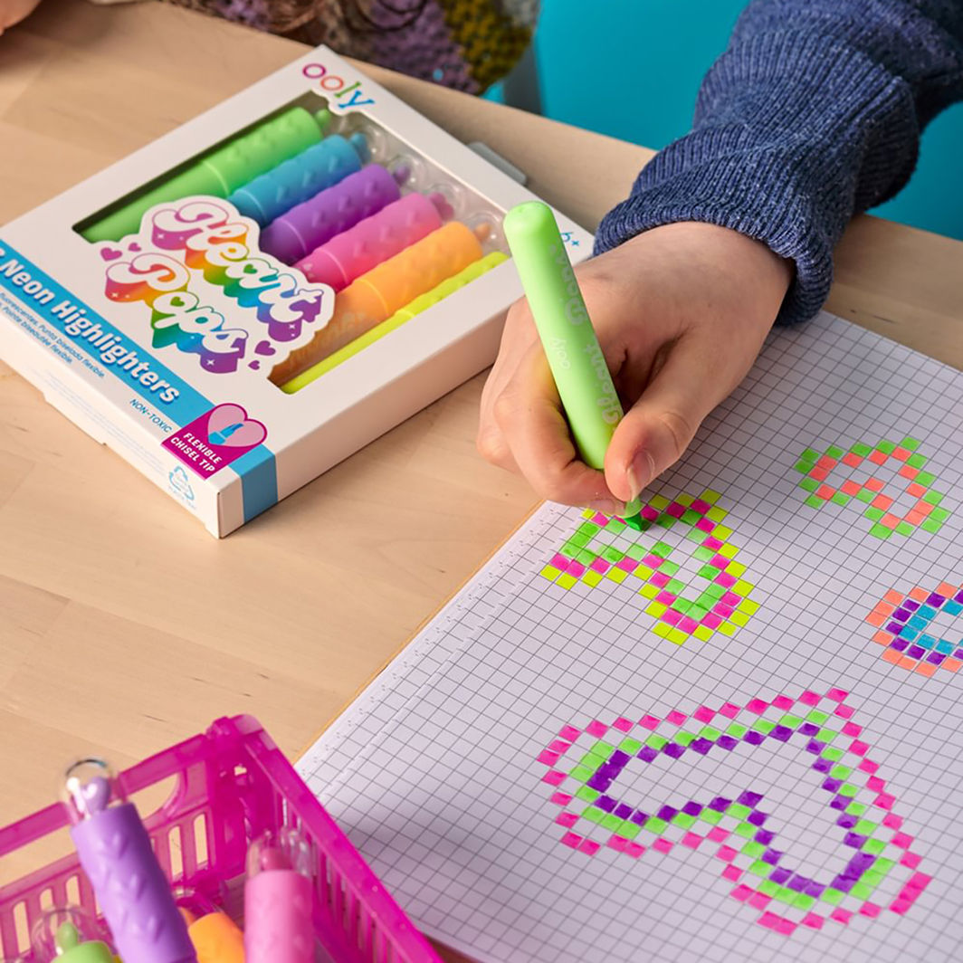 Ooly Overstrykningspenner 6 stk, Heart Pops Neon