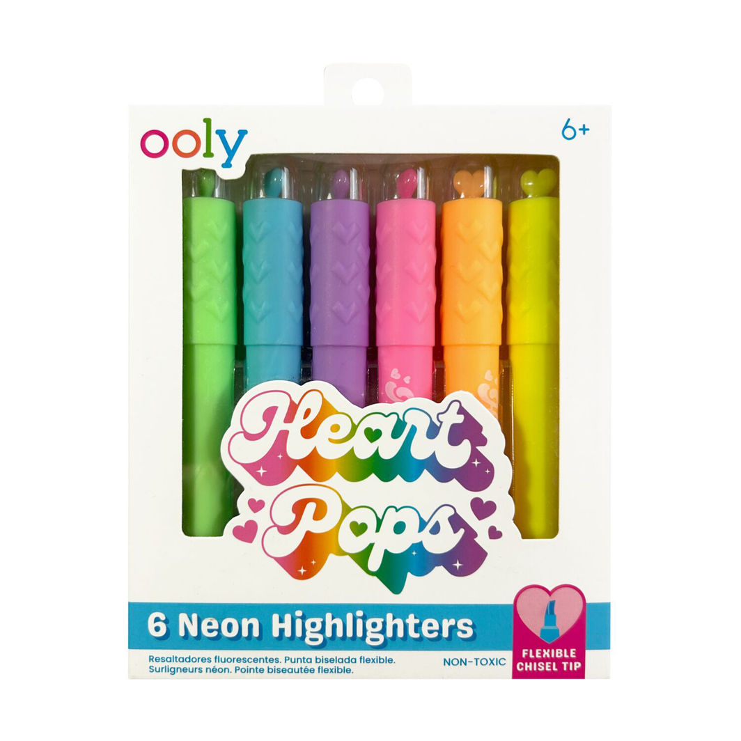 Ooly Overstrykningspenner 6 stk, Heart Pops Neon