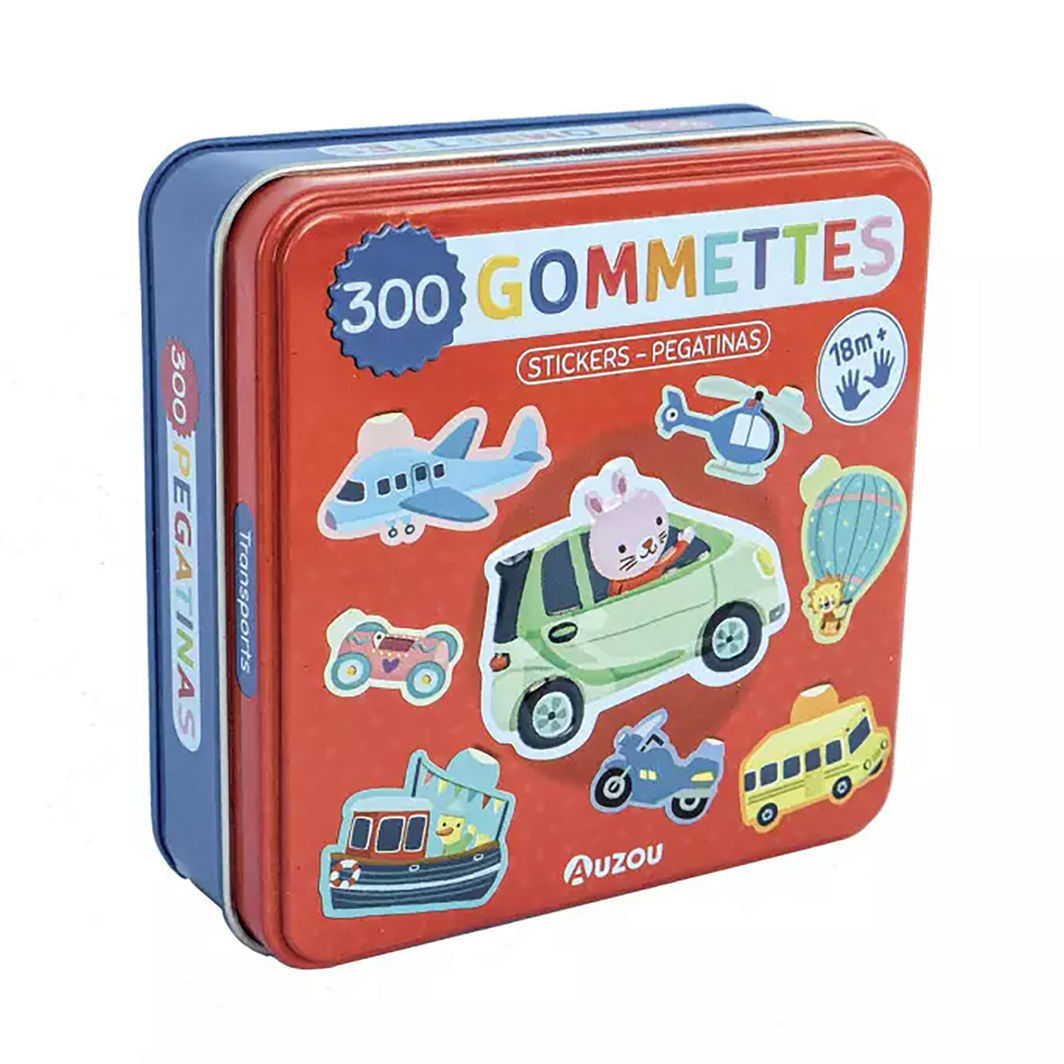 Auzou Klistremerker i metallboks, Transportmidler