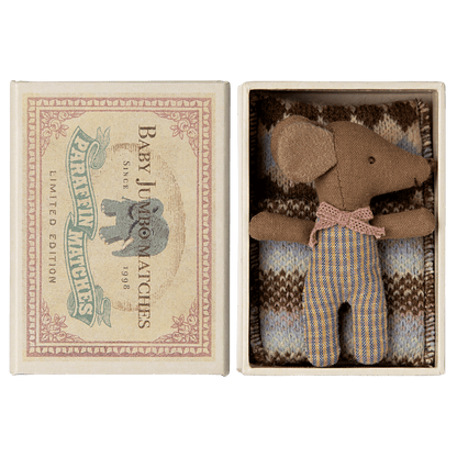 Maileg Sove/våken babymus i fyrstikkeske - Rosa