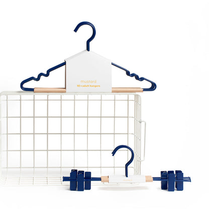 Mustard Made Kids topphengere, 10-pakning barnekleshengere - Navy