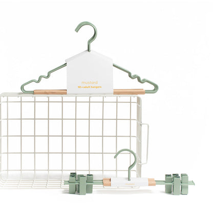 Mustard Made Kids top hengere, 10-pak barnekleshengere - Sage