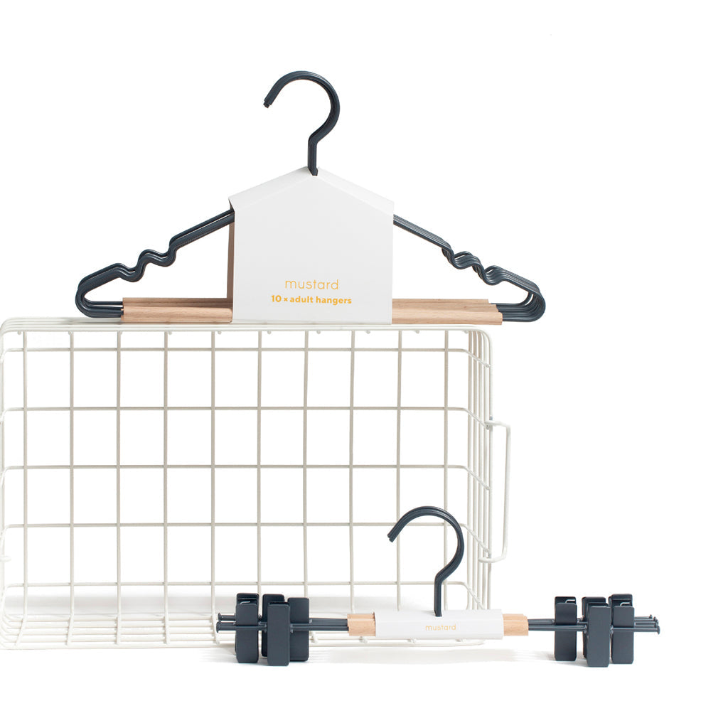 Mustard Made Kids top hangers, 10-pak børnebøjler - Slate