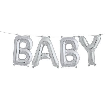 Northstar Balloons, folieballon sølv - baby