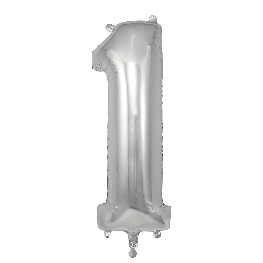 My Little Day, Gigantisk folieballong med tall, Sølv - 0-9