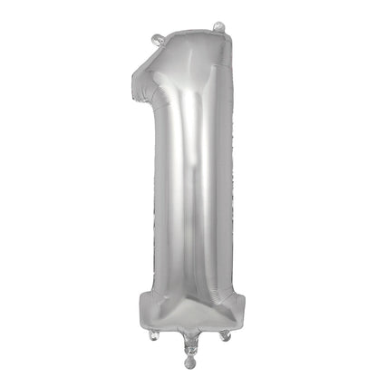 My Little Day, Gigantisk folieballong med tall, Sølv - 0-9