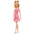 Barbie Fashionista dukke med blond hår, iført pink blomstret kjole