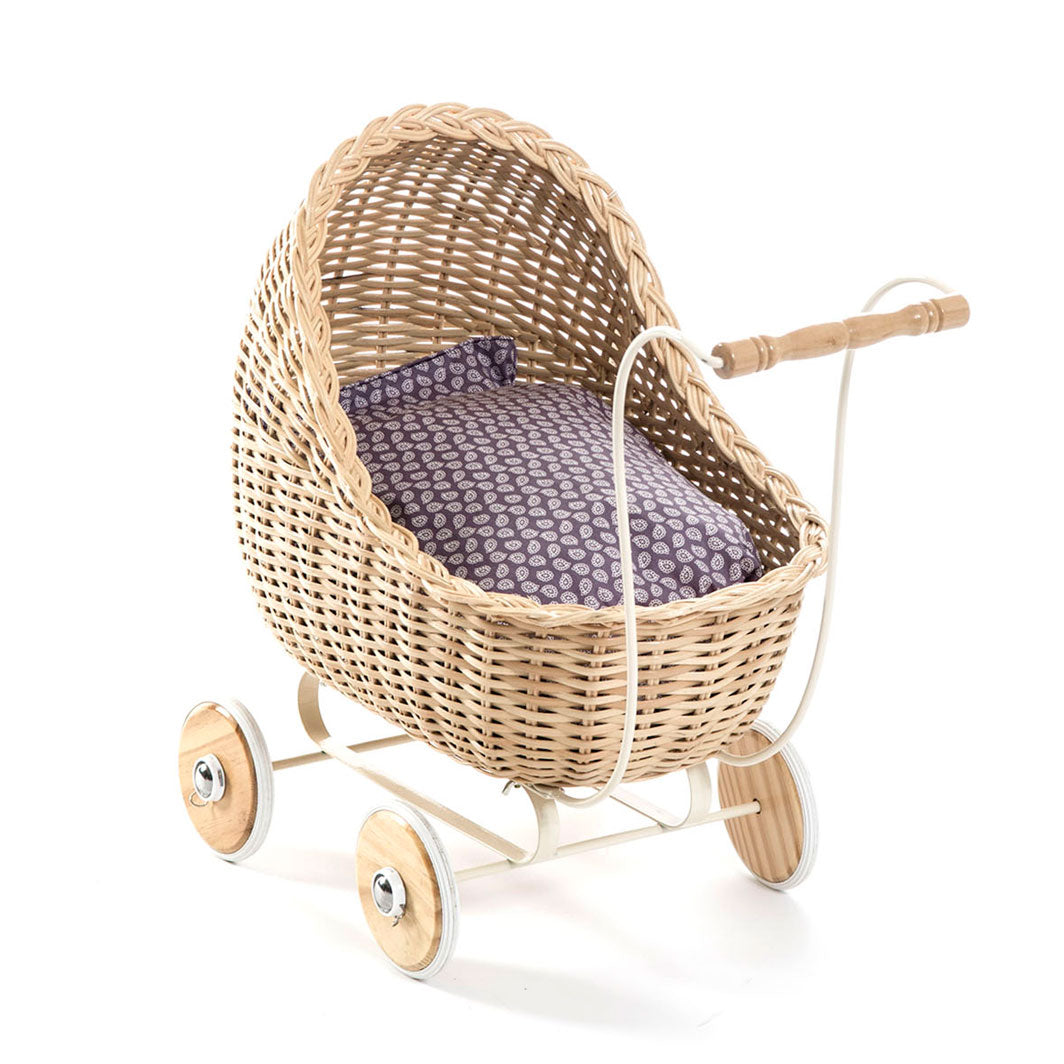 Smallstuff flettet dukkevogn, natur