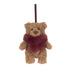 Jellycat julepynt, Bartholomew Bear Winter dekoration - 10 cm