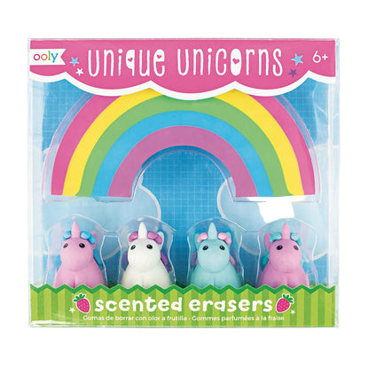 Ooly Viskelæder med duft, 5 stk - Unique Unicorns Strawberry