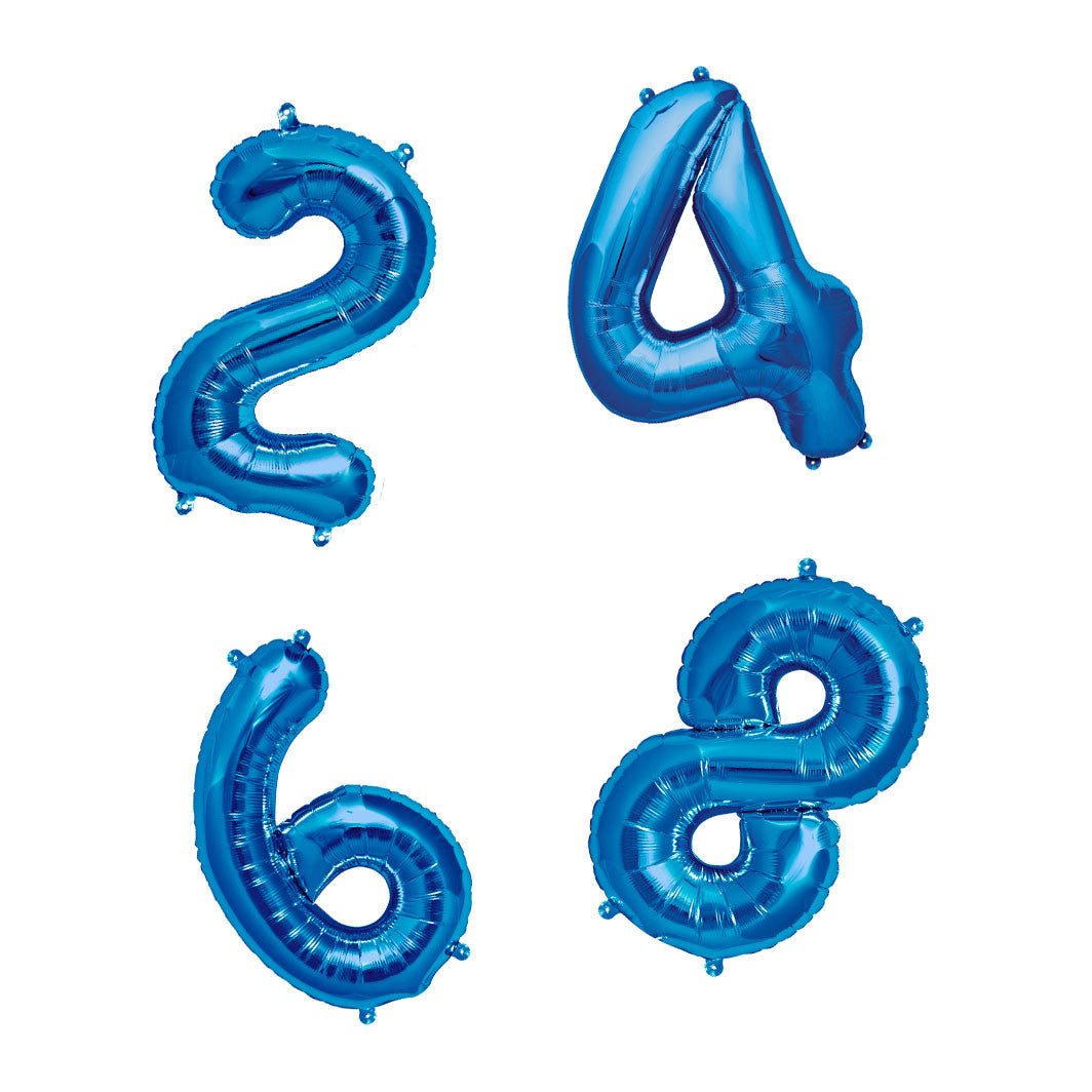 Northstar Balloons, folieballong som blå tall - 0-9
