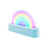 Lalarma Dancing Rainbow lampe i blå, med flerfarvede lysbuer