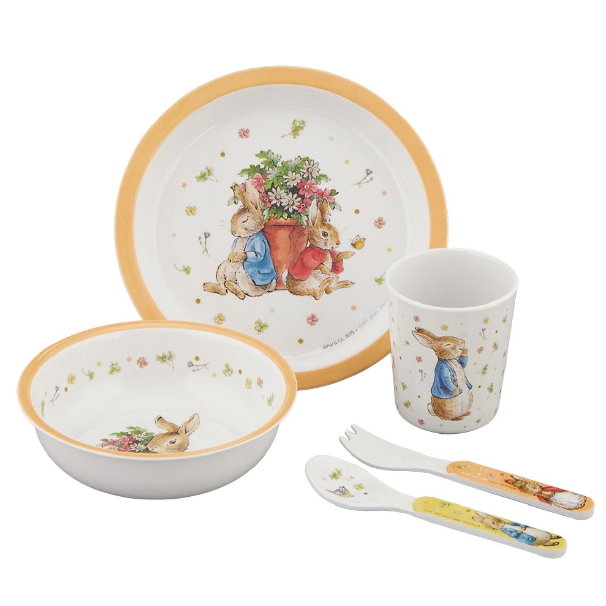 Petit Jour Paris, Peter Kanin barneservise med 5 deler - Aprikos