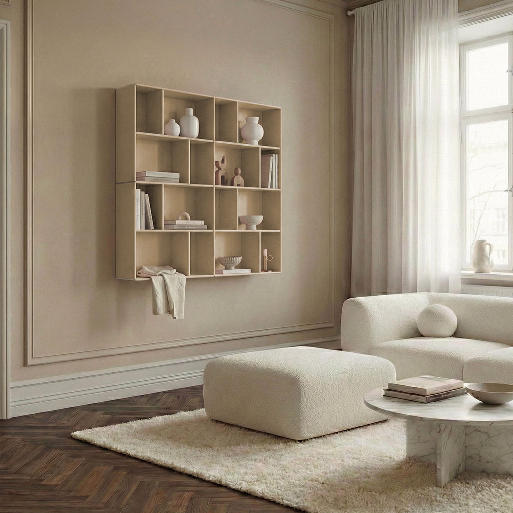 By Aulum Bronx vegghylle, dybde 23 eller 33 cm - Sand