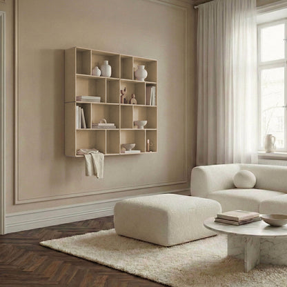 By Aulum Bronx vegghylle, dybde 23 eller 33 cm - Sand LEVERING UKE 32