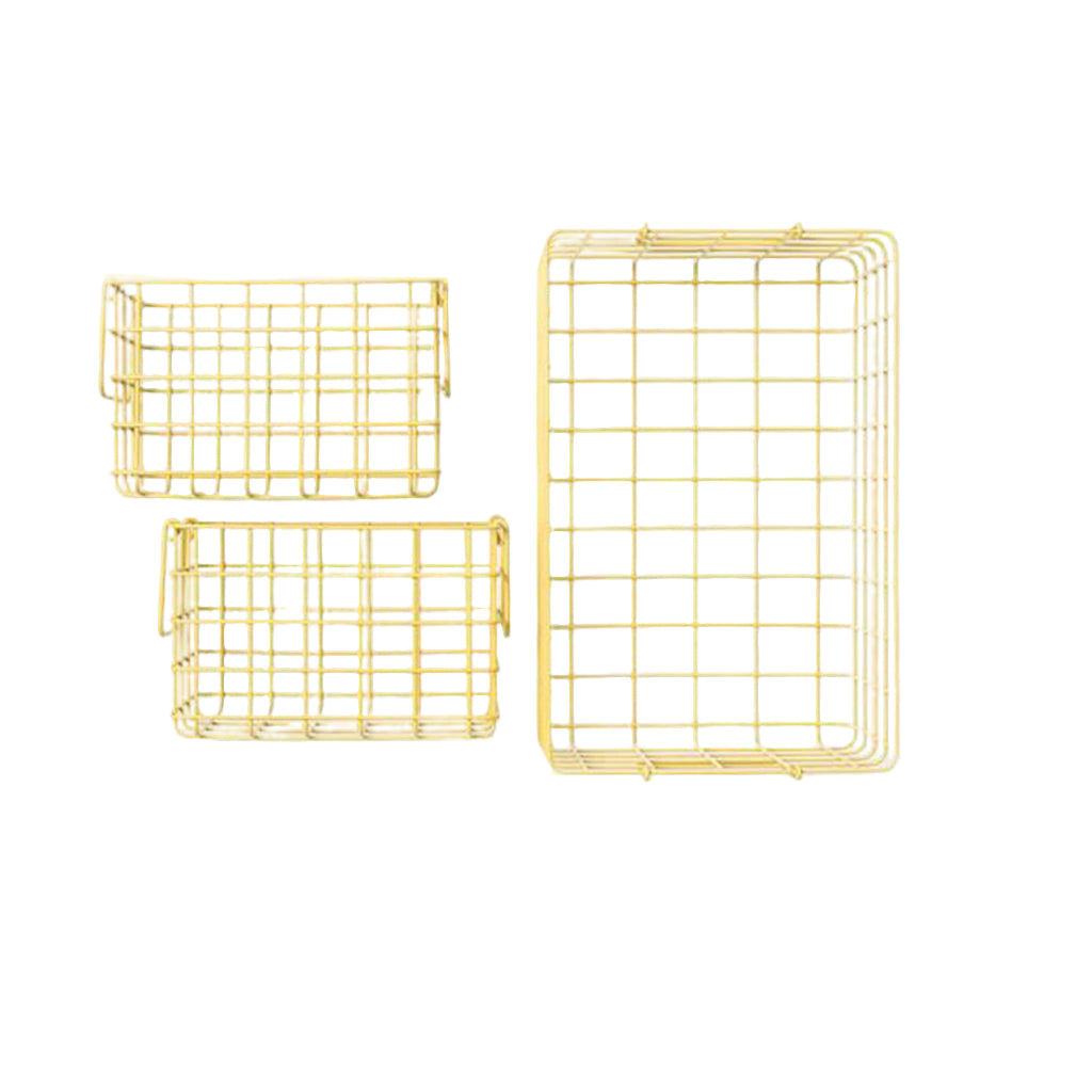 Mustard Made Baskets, sæt m. 3 trådkurve - Butter
