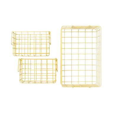 Mustard Made Baskets, sæt m. 3 trådkurve - Butter