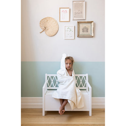 Cam Cam benk, Harlekin Kids storage bench - hvit