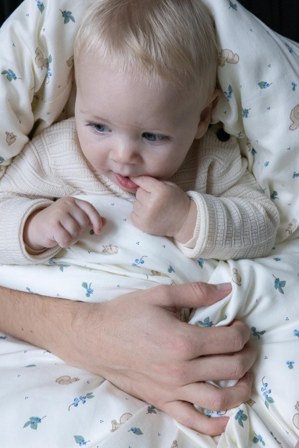 Sengetøysett, Baby, 70x100cm - GOTS - Blåbær