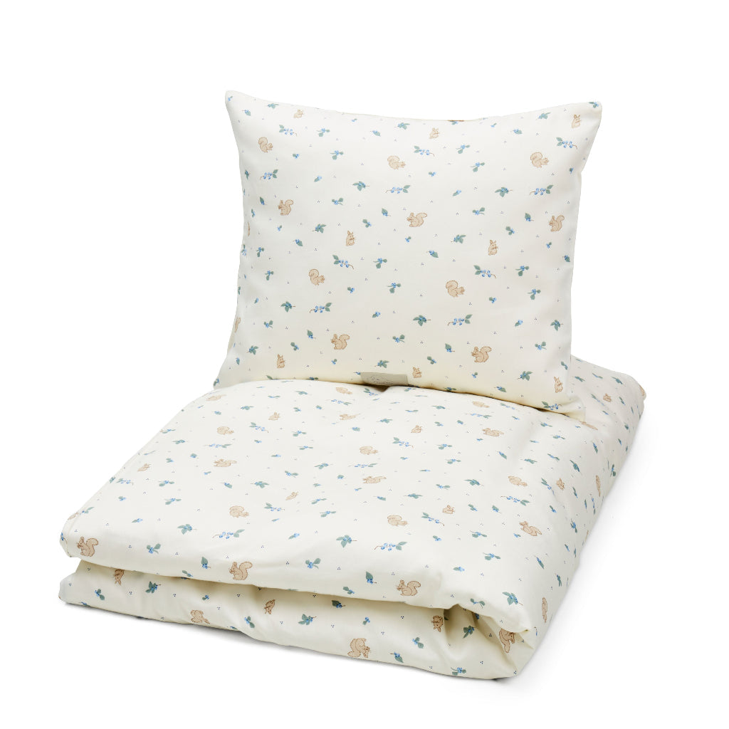 Sengetøysett, Baby, 70x100cm - GOTS - Blåbær
