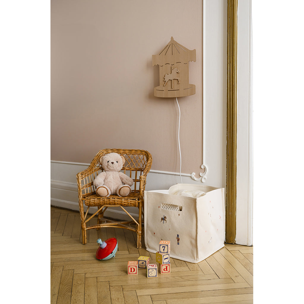 Cam Cam Canvas oppbevaringskurv, økologisk - GOTS - Carousel