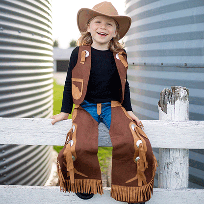 Great Pretenders Cowboyvest og bukser - Str. 5-6 år