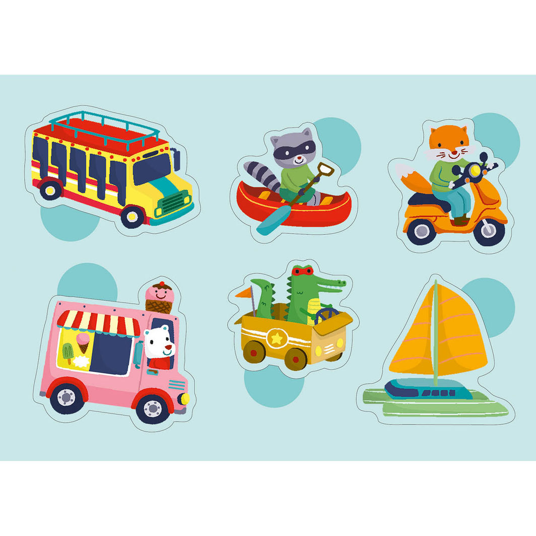 Auzou Mine første klistremerker, Transportmidler