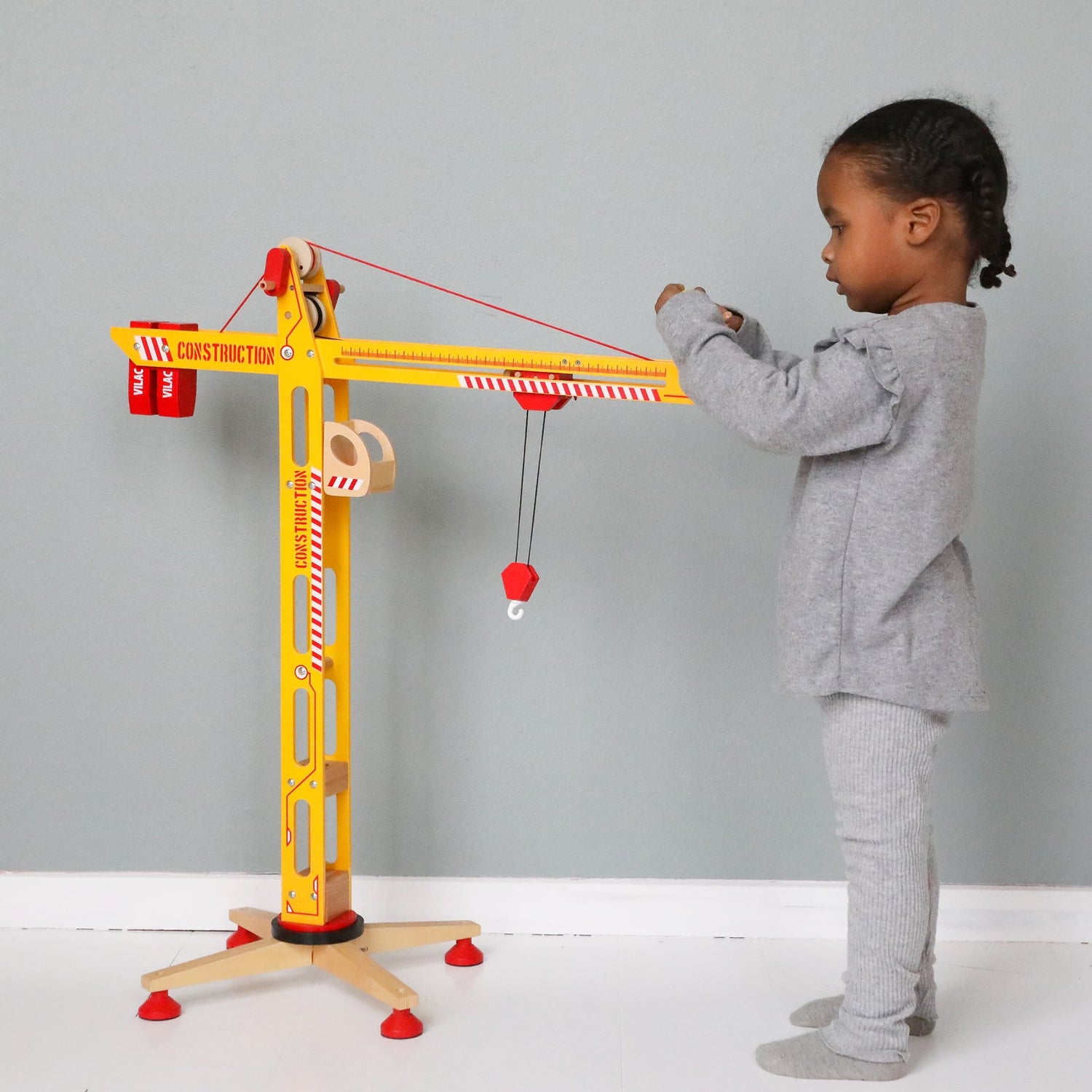 Vilac kran i tre, stor - Grande Grue Crane